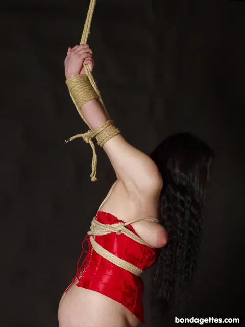 Brunette BBW Bound in Rope Wearing Stockings – photo 19 of 21
