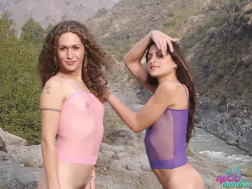 Hairy Trans Woman Has Sex and Kisses Her Partner Outdoors