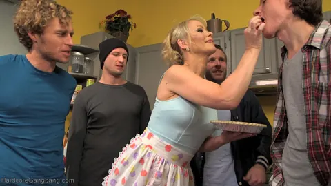 Simone Sonay: Blonde MILF Takes an Anal Gangbang in the Kitchen – photo 1 of 20