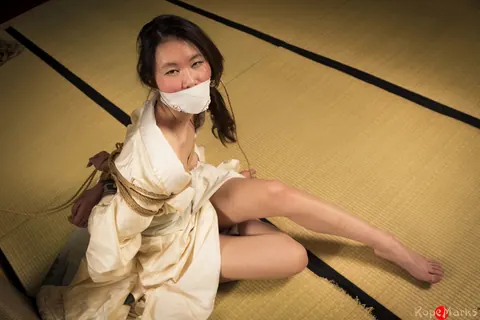 Japanese Brunette Bound in Shibari with a Meow Gag – photo 14 of 16