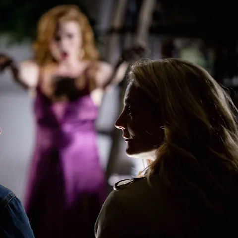 Mona Wales: Blonde, Brunette, and Redhead in Stockings Have a Threesome Outdoors – photo 13 of 14