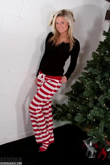 Thick Blonde MILF Reveals Lingerie, Panties and Socks for Christmas