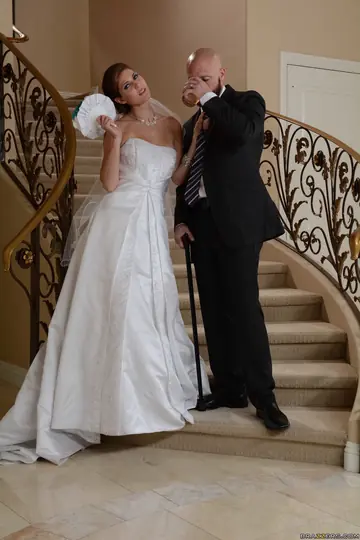 Skinny Brunette MILF Bride Sucks Cock and Takes a Facial
