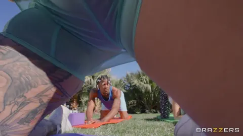 Brandy Renee: Busty Blonde with Short Hair Sucks and Fucks a Black Man Outdoors – photo 2 of 21
