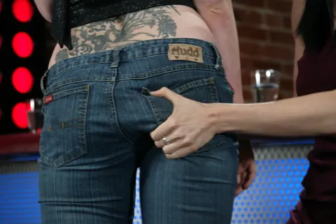 Alsana Sin: Tall Brunette PAWG in Jeans Submits to Lesbian Bondage – photo 9 of 20