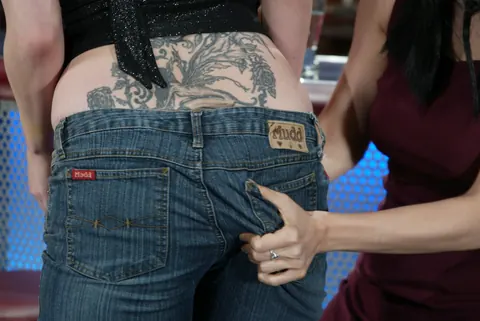 Alsana Sin: Tall Brunette PAWG in Jeans Submits to Lesbian Bondage – photo 8 of 20