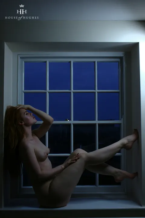 Ella Hughes: Redhead with Small Natural Tits Poses Nude at the Window – photo 11 of 15
