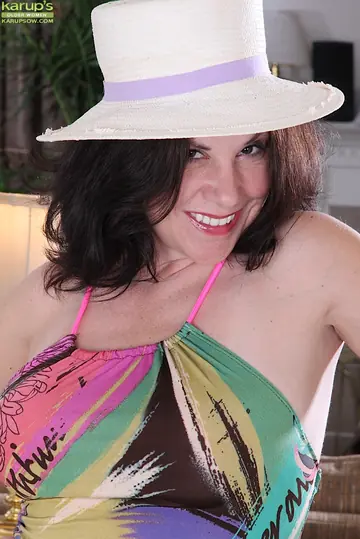 Thick MILF with Big Tits Spreads Her Hairy Pussy in a Dress