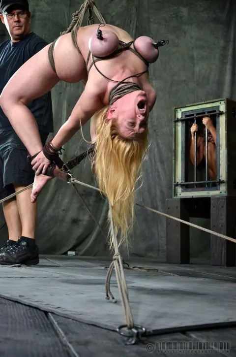 Penny Barber: Busty Tattooed MILF Bound and Fucked with a Dildo in a Dungeon – photo 1 of 16