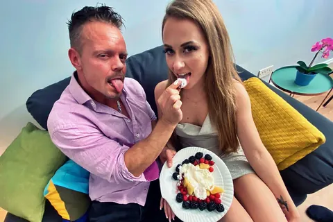 Carmel Anderson: Petite British Blonde Undresses and Fucks Her Partner – photo 1 of 15