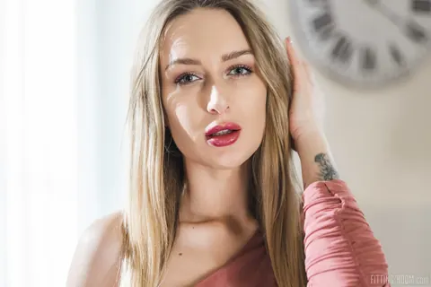 Elena Lux: Blonde European in Panties and Heels Spreads in Fitting Room – photo 2 of 11