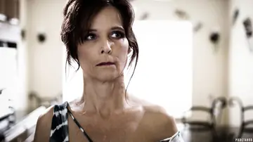 Syren De Mer – Brunette MILF with Big Tits Takes Two Men for Double Penetration