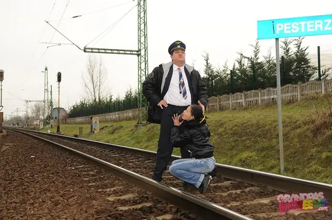 Skinny Brunette Sucks Old Man on a Train for a Ticket – photo 16 of 16