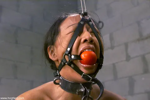 Kelana: Busty Korean Brunette Bound in Ball Chain, Gagged and Whipped – photo 12 of 20