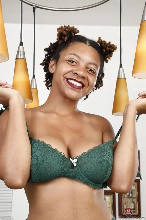 Oya: Thick Ebony Brunette Spreads Her Hairy Asshole in Lingerie – photo 8 of 21