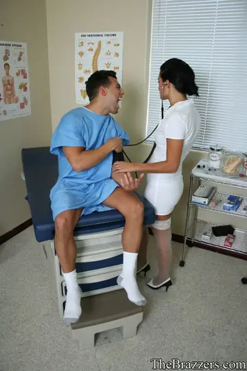 Presley Maddox – Tattooed Brunette Nurse Sucks Cock and Takes a Huge Cumshot