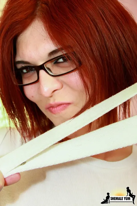 Trans Woman Strips and Jerks Her Cock Until She Cums – photo 3 of 16