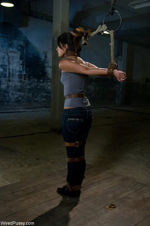 Leah Parker: Tall Brunette Latina in Stockings and Jeans Bound in Lesbian BDSM – photo 4 of 21