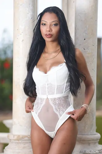 Ebony Brunette Takes BBC Outdoors