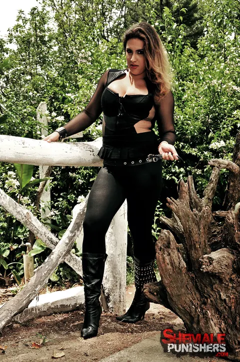 Tattooed Trans Woman Dominates Bondage Group Sex Outdoors – photo 3 of 21