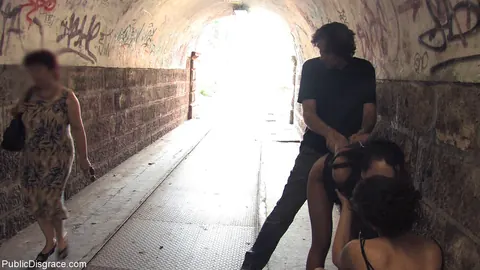 Sabrina Sweet: Brunette MILF Sucks Multiple Cocks and Takes Facials in Public – photo 2 of 21