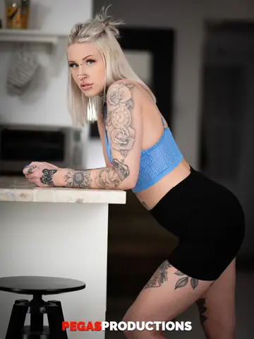 Cherry Glazed – Slim Ebony Blonde Strips Out of Her Lingerie