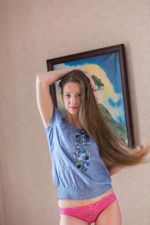 Mika A: Blonde in Panties Poses and Teases Waistband – photo 2 of 21