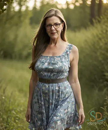 AI-Generated Brunette with Big Tits Poses in Lingerie and Glasses Outdoors