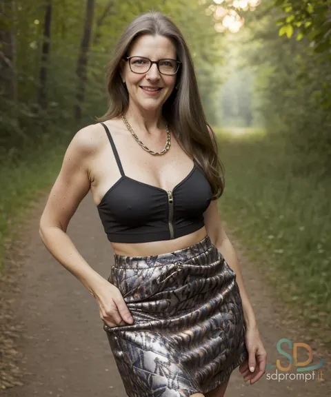 AI-Generated Brunette with Big Tits Poses in Lingerie and Glasses Outdoors – photo 10 of 15