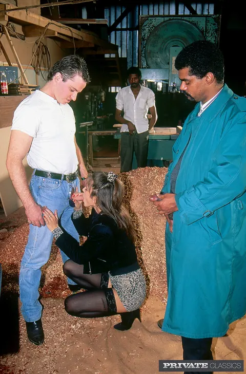 MILF in Stockings Takes Interracial Gangbang After Job Interview – photo 3 of 16