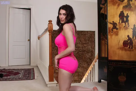 Ella Jones: Petite Brunette with Big Natural Tits Strips and Poses – photo 6 of 21
