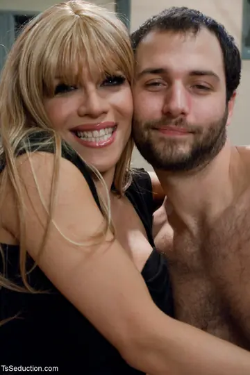 Trans Woman Lifts Her Skirt to Fuck and Kiss Her Man