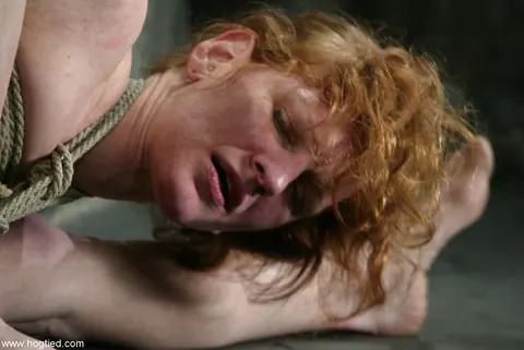 Sye Rena: Bound Redhead with Small Natural Tits Has First Orgasm – photo 7 of 17