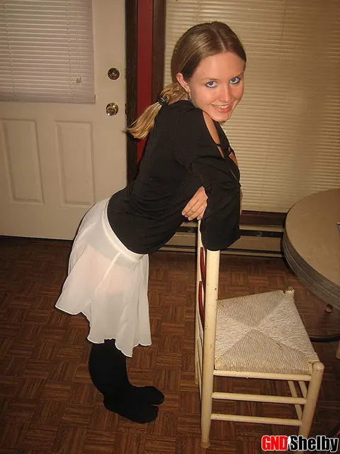 PAWG Strips to Stockings and Masturbates with a Dildo – photo 2 of 12