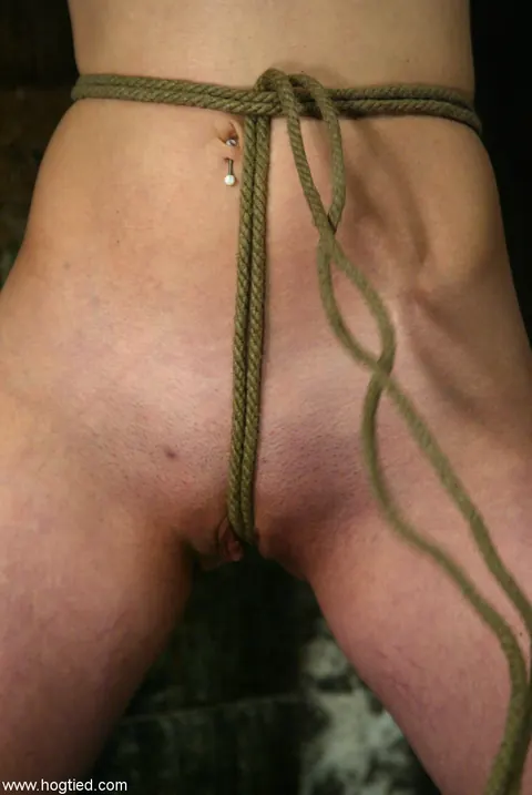 Lynn Dumaire: Brunette Gets Hogtied in Tight Rope Bondage – photo 13 of 21