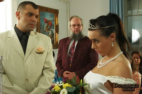 Wild Devil: Brunette in a Wedding Dress Endures BDSM Anal and Swallows – photo 3 of 16