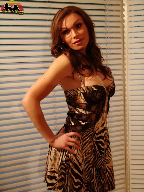 Trans MILF Strips Out of Her Dress and Kisses Her Man – photo 1 of 16