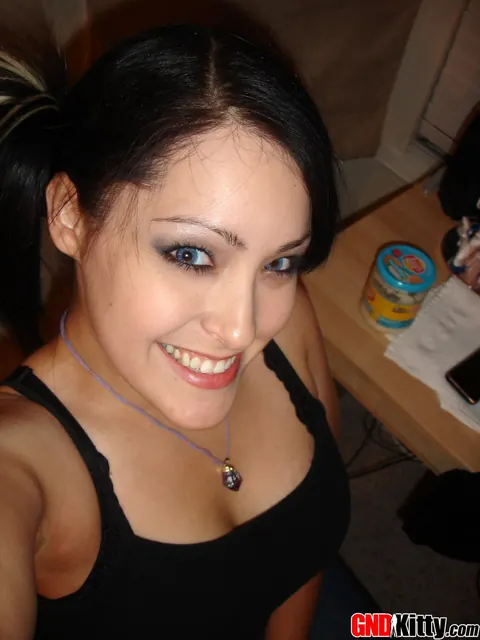 Thick Asian Brunette in Pigtails Shows Her Ass in Shorts Selfie – photo 1 of 12