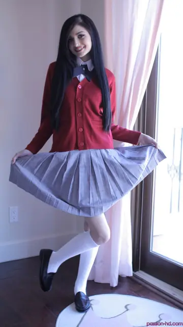 Zoey Kush – Brunette in Uniform Unbuttons and Spreads Her Pussy