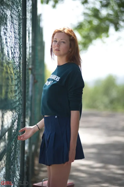 Elen Moore: Tall Redhead PAWG Flashes Her Panties Outdoors – photo 1 of 12
