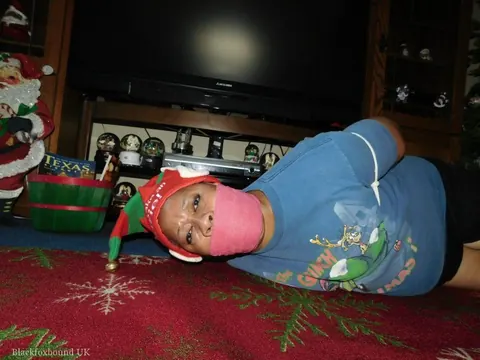 Ebony BBW Hogtied and Gagged in Christmas Costume – photo 7 of 16