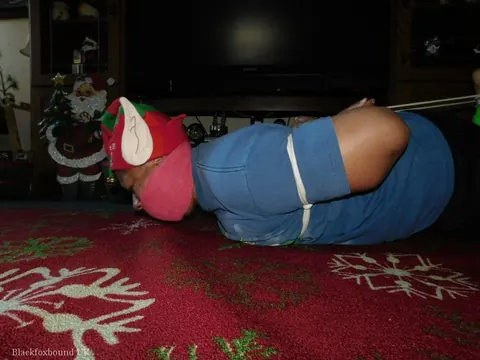 Ebony BBW Hogtied and Gagged in Christmas Costume – photo 6 of 16