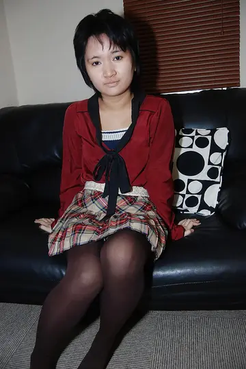 Hikaru Agawa – Asian Brunette Peels Off Her Lingerie and Pantyhose to Show Her Pussy