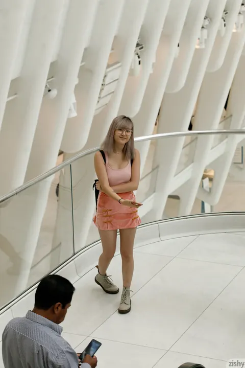 Barbie Qu: Asian Brunette Lifts Her Skirt and Spreads in Public – photo 1 of 12