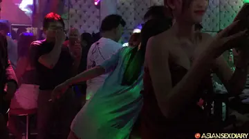 Petite Asian Babe in a Dress Gets Fucked Missionary Outdoors