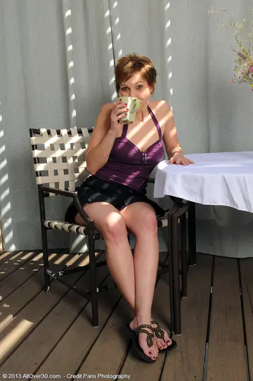 Thick Redhead MILF with Big Tits Spreads Her Shaved Pussy