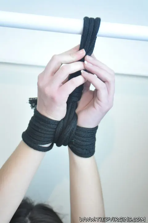 Brunette in Panties Tied Up and Gagged Spreads Wide – photo 11 of 12