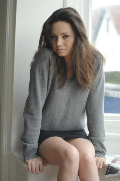 Brunette in a Skirt and Panties Spreads Her Hairy Pussy – photo 3 of 20