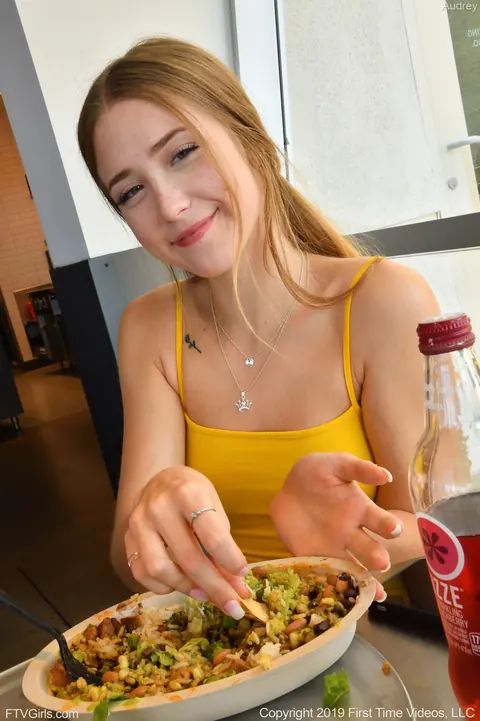Audrey Hempburne: Petite Redhead Strips Naked and Spreads Her Pussy in Public – photo 13 of 21