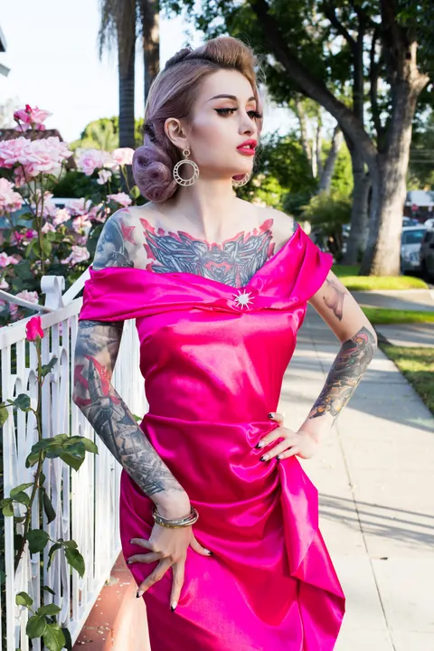 Tattooed Redhead Poses in Lingerie and Pantyhose – photo 7 of 16